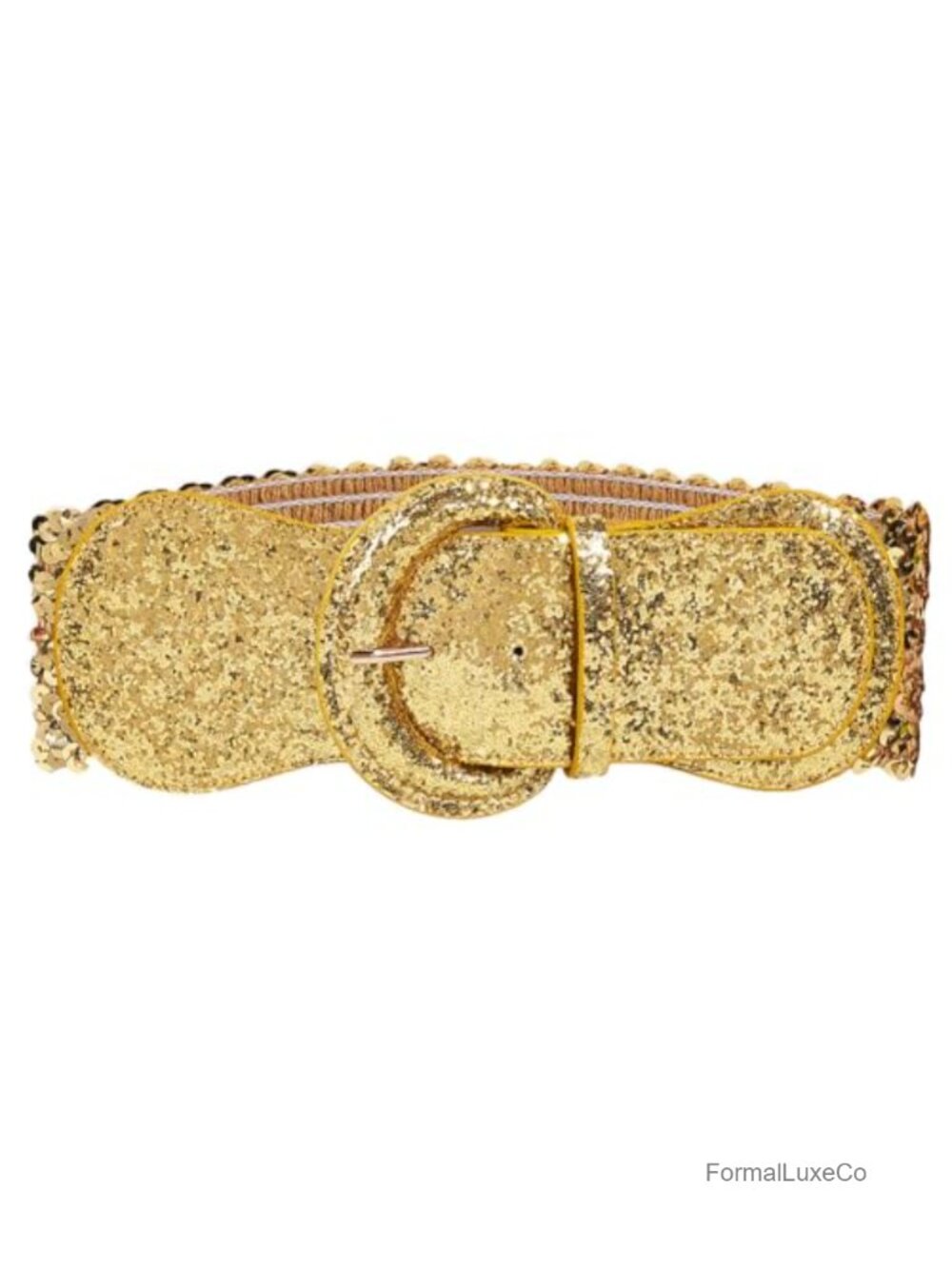 Women's Stretchy Sequin Elastic High Waist Wide Cinch Belt Corset Hook Buckle